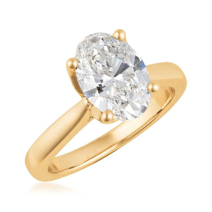 Adamante 2-3/4 ct. tw. Lab-Grown Oval Diamond Engagement Ring in 14K Yellow Gold front view