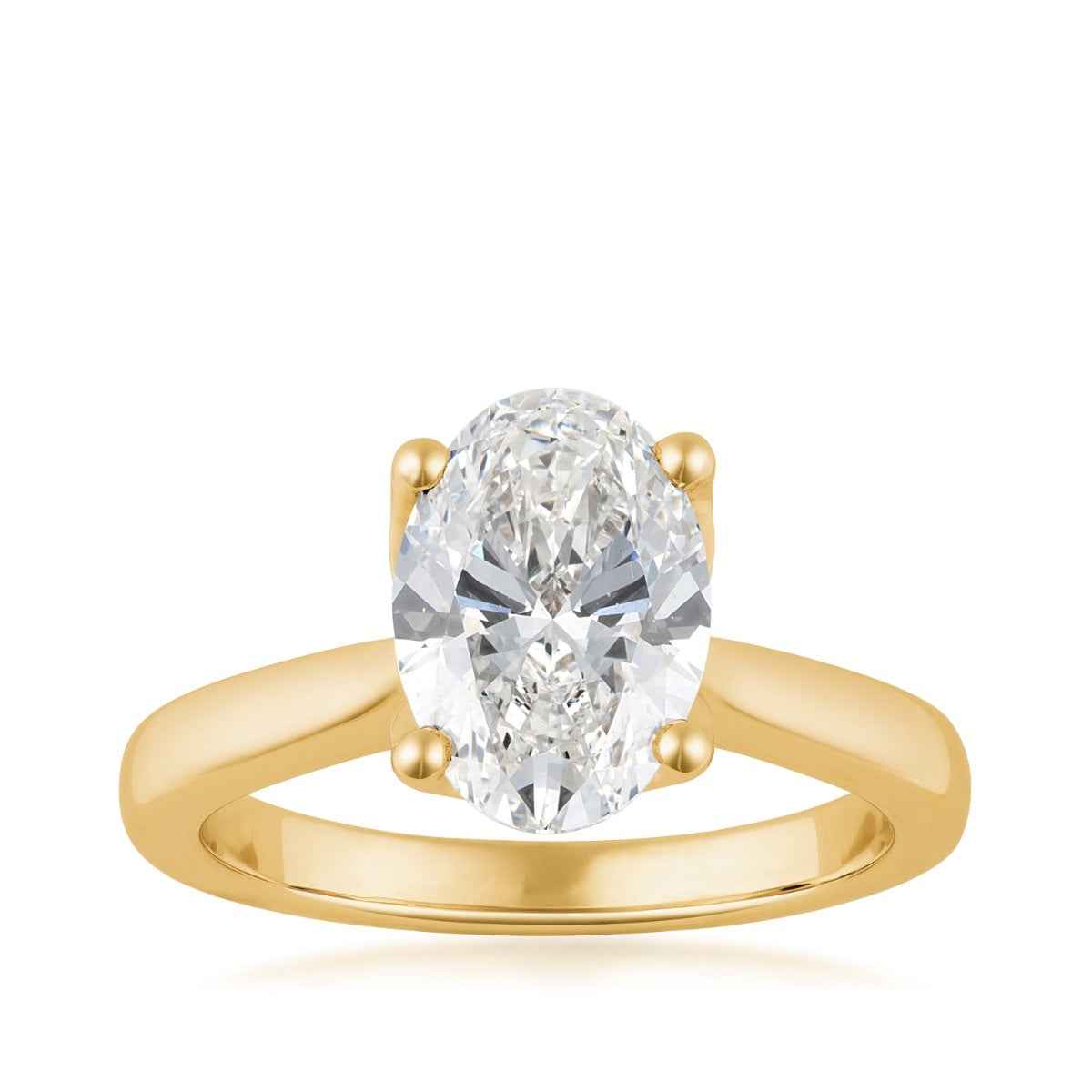 Adamante 2-3/4 ct. tw. Lab-Grown Oval Diamond Engagement Ring in 14K Yellow Gold