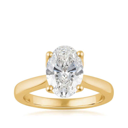 Adamante 2-3/4 ct. tw. Lab-Grown Oval Diamond Engagement Ring in 14K Yellow Gold