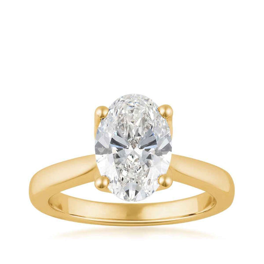 Adamante 2-3/4 ct. tw. Lab-Grown Oval Diamond Engagement Ring in 14K Yellow Gold
