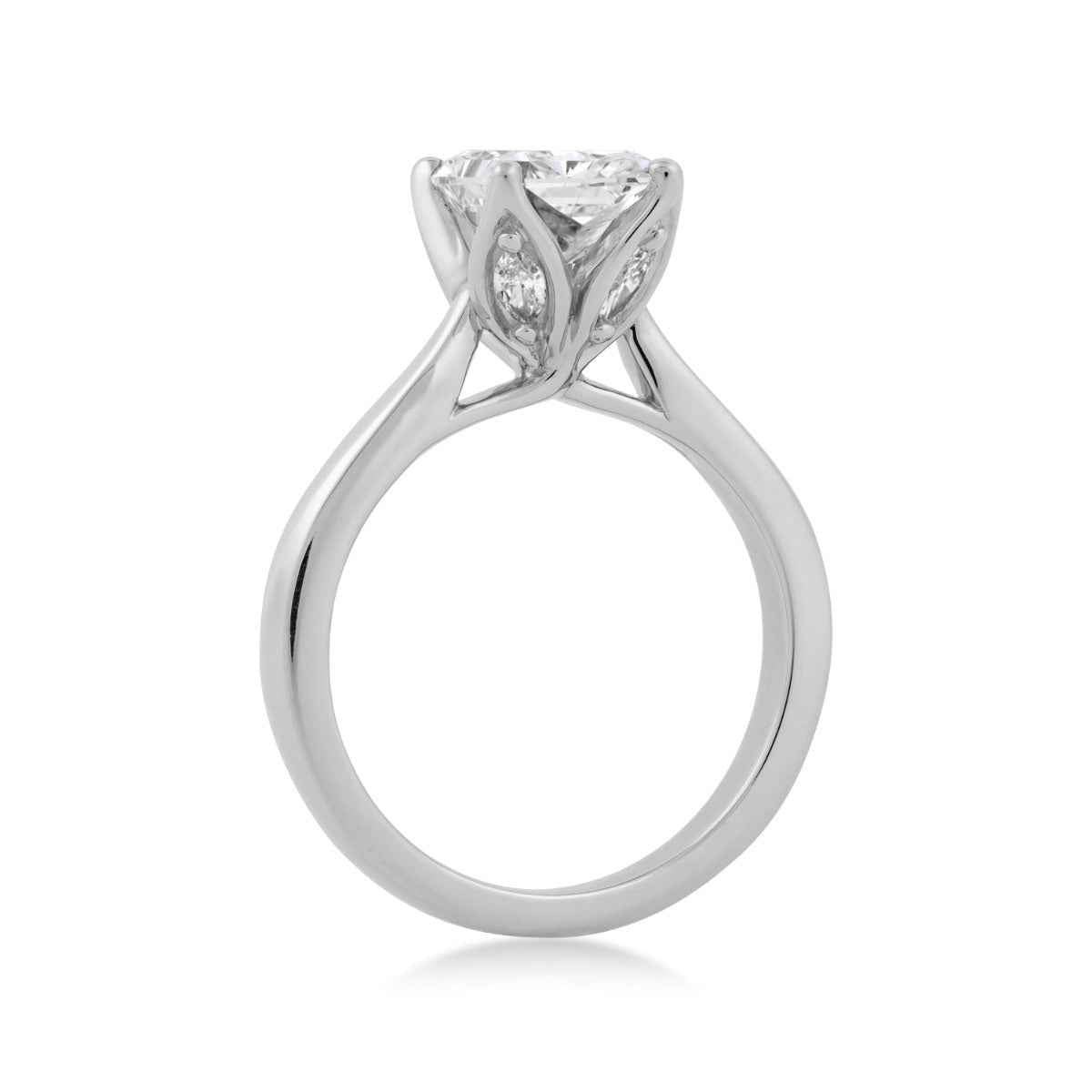 Adamante 2-3/4 ct. tw. Lab-Grown Radiant Cut Diamond Engagement Ring in 14K White Gold close-up detail