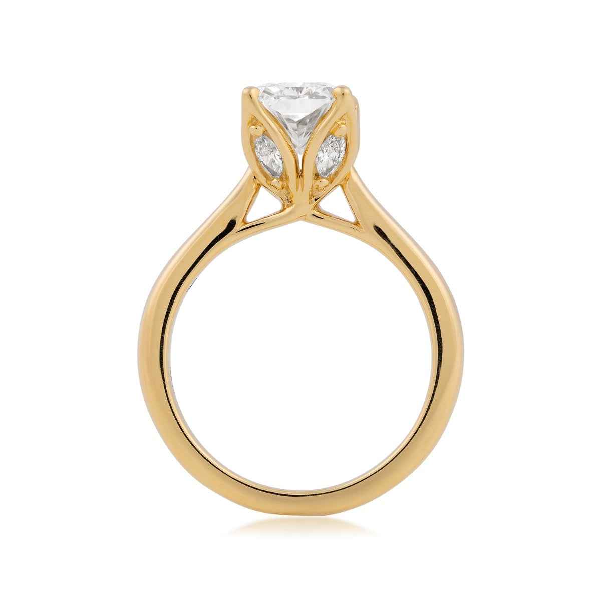Adamante 2-3/4 ct. tw. Lab-Grown Radiant Cut Diamond Engagement Ring in 14K Yellow Gold side profile