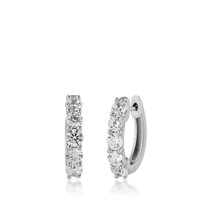 Adamante 1 ct. tw. Lab-Grown 5-Stone Diamond Hoop Earrings in 10K White Gold (2)