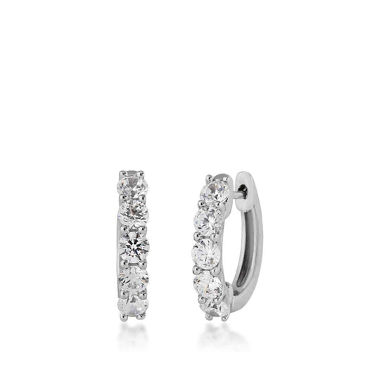 Adamante 1 ct. tw. Lab-Grown 5-Stone Diamond Hoop Earrings in 10K White Gold (2)