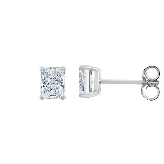 Adamante 1 ct. tw. Lab-Grown Radiant Cut Diamond Solitaire Earrings in 14K White Gold