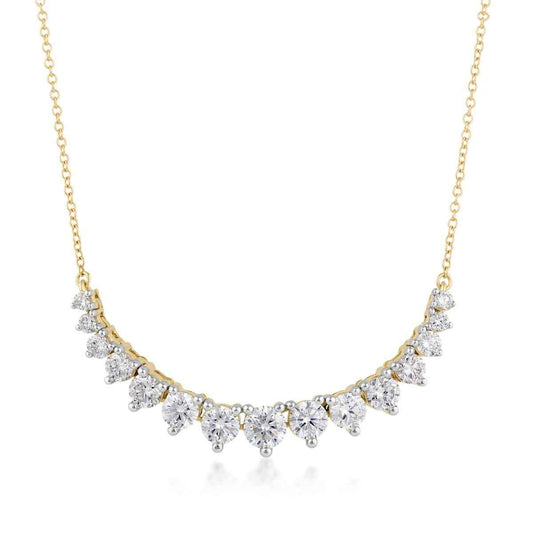 Adamante 2 ct. tw. Lab-Grown Diamond Curved Necklace in 10K Yellow Gold
