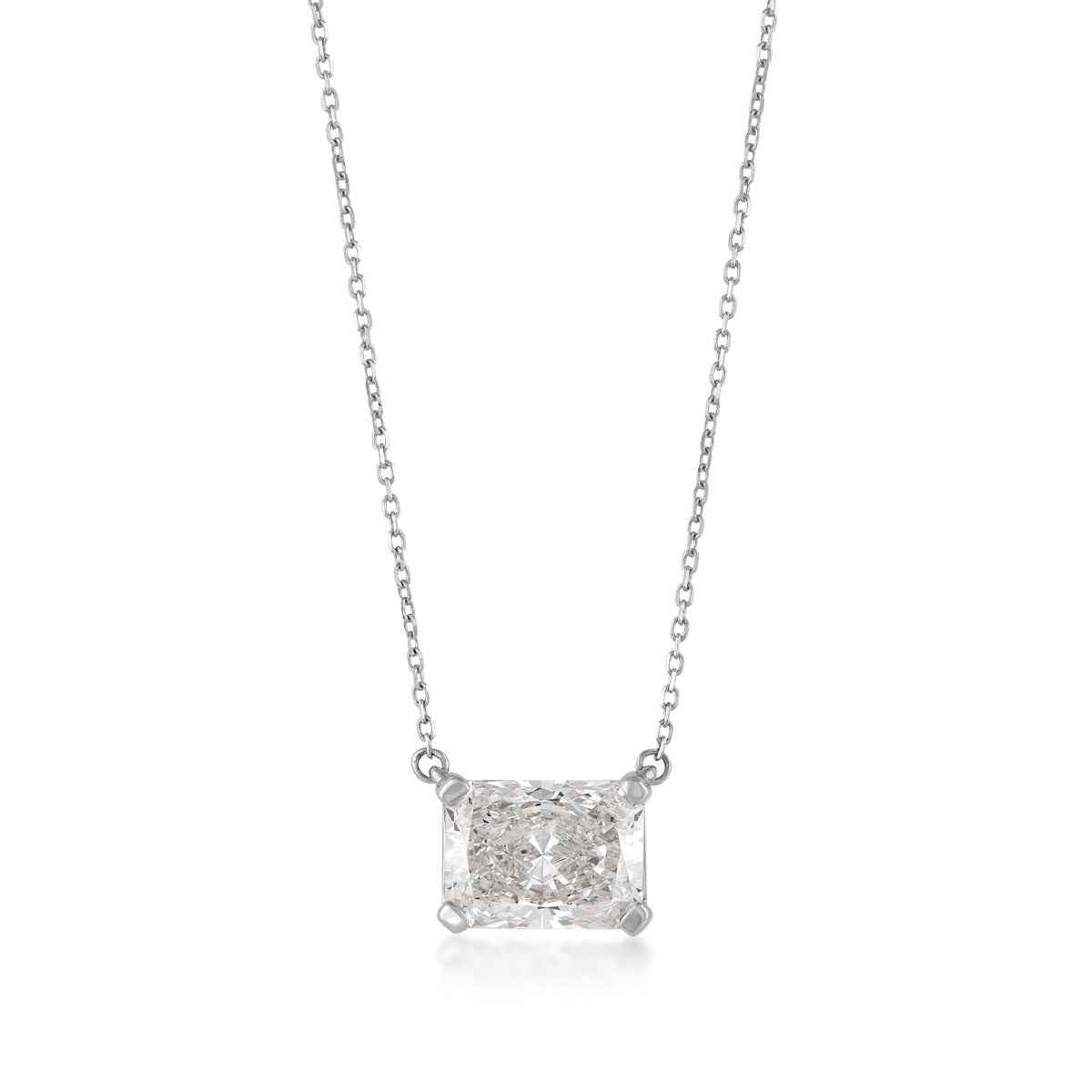 Adamante 1 ct. tw. Lab-Grown Radiant Cut Diamond Solitaire Necklace in 14K White Gold