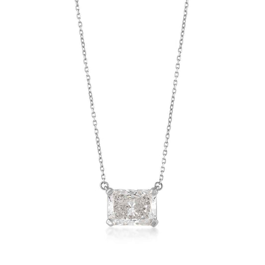 Adamante 1 ct. tw. Lab-Grown Radiant Cut Diamond Solitaire Necklace in 14K White Gold