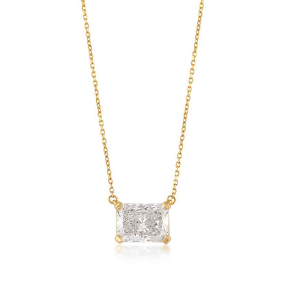 Adamante 1 ct. tw. Lab-Grown Radiant Cut Diamond Solitaire Necklace in 14K Yellow Gold