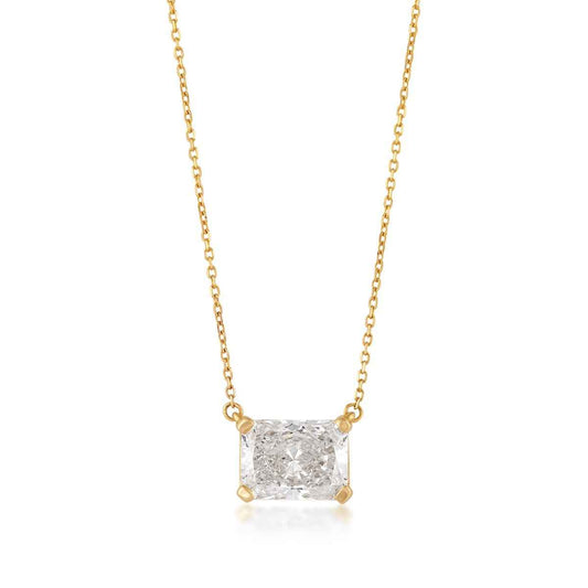 Adamante 1 ct. tw. Lab-Grown Radiant Cut Diamond Solitaire Necklace in 14K Yellow Gold