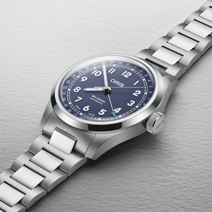 crown oris automatic watch purple dial