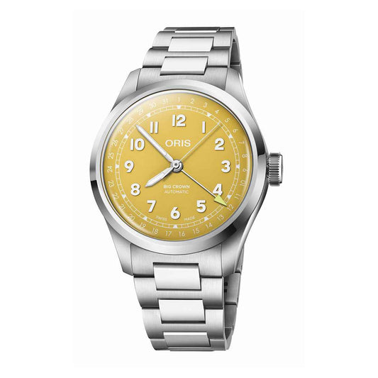 Oris Men's Big Crown Pointer Automatic Stainless Steel Watch with Yellow Dial