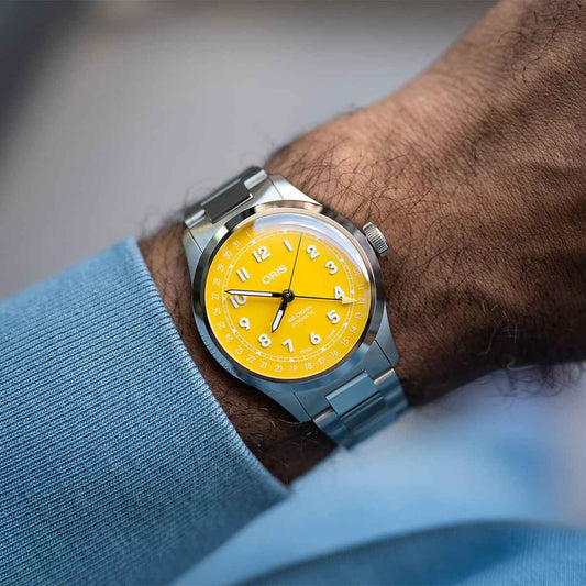 Oris Men's Big Crown Pointer Automatic Stainless Steel Watch with Yellow Dial