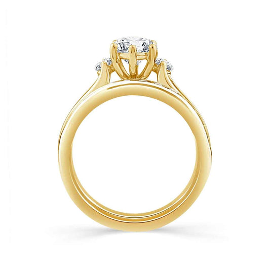 Adamante 3 ct. tw. Lab-Grown Marquise Diamond Wedding Set in 14K Yellow Gold close-up detail