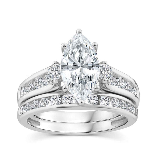 Adamante 3 ct. tw. Lab-Grown Marquise Diamond Weddings Set in 14K White Gold