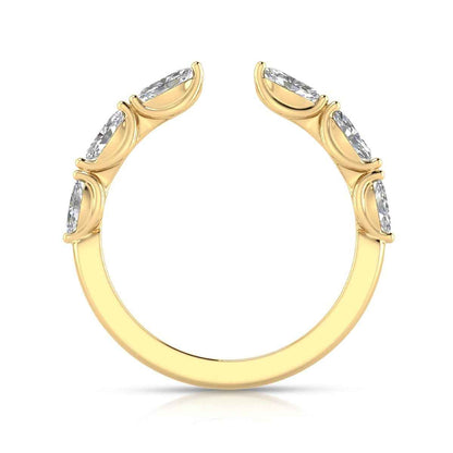 Adamante 1/2 ct. tw. Lab-Grown Marquise Diamond Open Ring in 14K Yellow Gold close-up detail