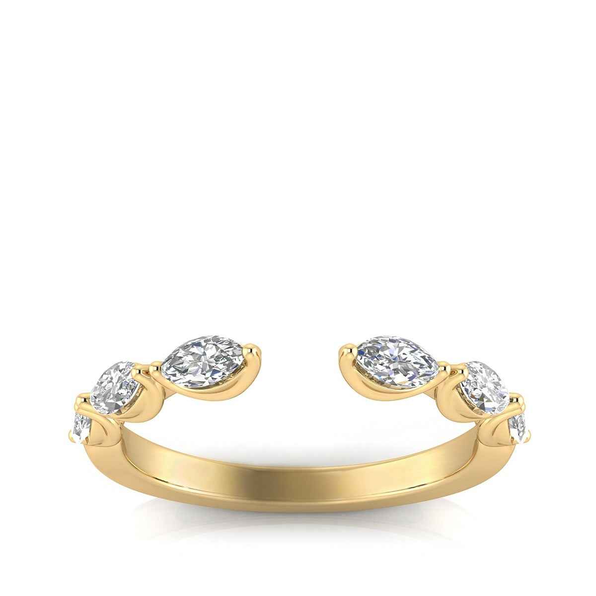Adamante 1/2 ct. tw. Lab-Grown Marquise Diamond Open Ring in 14K Yellow Gold
