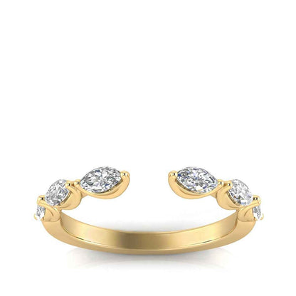 Adamante 1/2 ct. tw. Lab-Grown Marquise Diamond Open Ring in 14K Yellow Gold