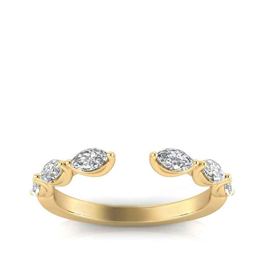 Adamante 1/2 ct. tw. Lab-Grown Marquise Diamond Open Ring in 14K Yellow Gold