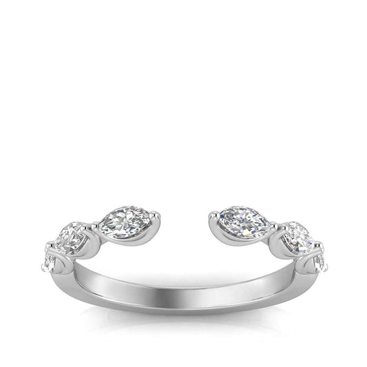 Adamante 1/2 ct. tw. Lab-Grown Marquise Diamond Open Ring in 14K White Gold