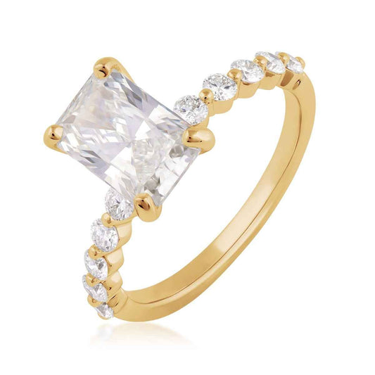 Adamante 3-1/2 ct. tw. Lab-Grown Radiant Cut Diamond Engagement Ring in 14K Yellow Gold front view