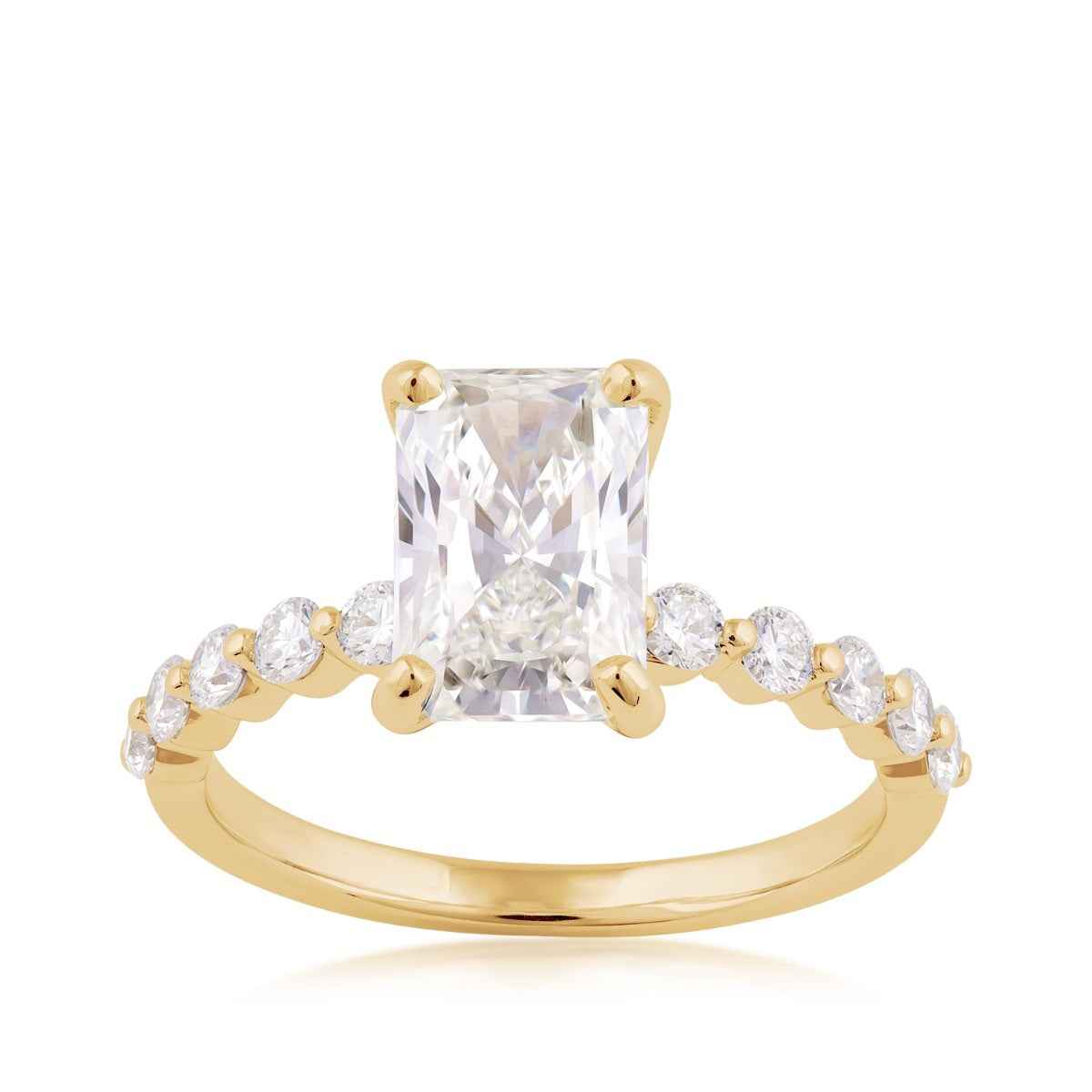 Adamante 3-1/2 ct. tw. Lab-Grown Radiant Cut Diamond Engagement Ring in 14K Yellow Gold