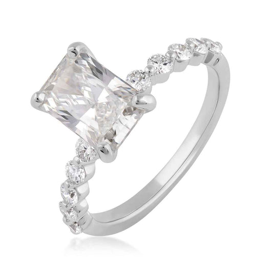 Adamante 3-1/2 ct. tw. Lab-Grown Radiant Cut Diamond Engagement Ring in 14K White Gold front view
