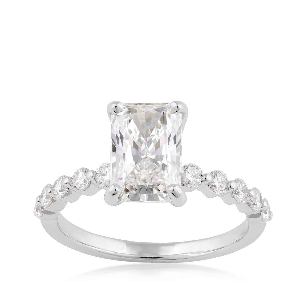Adamante 3-1/2 ct. tw. Lab-Grown Radiant Cut Diamond Engagement Ring in 14K White Gold
