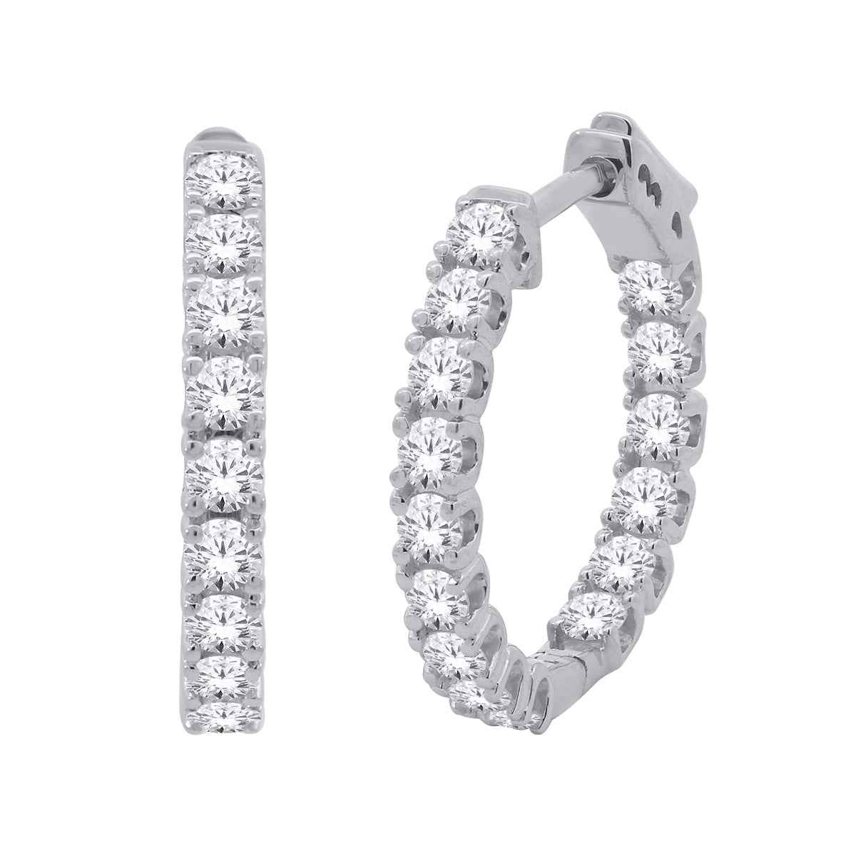 Adamante 5 ct. tw. Lab-Grown Diamond Inside Out Hoop Earrings in 10K White Gold