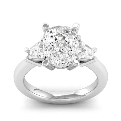 Adamante 5 ct. tw. Lab-Grown Cushion & Trapezoid Diamond Engagement Ring in 14K White Gold