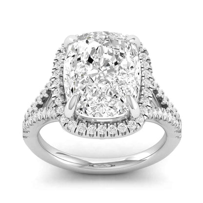 Adamante 4-1/2 ct. tw. Lab-Grown Cushion Diamond Halo Split Shank Engagement Ring in 14K White Gold
