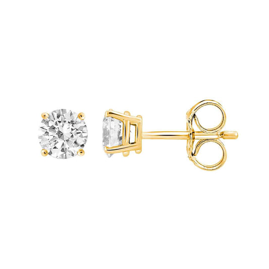 2 ct. tw. Round Brilliant Diamond Solitaire Earrings in 14K Yellow Gold (2)