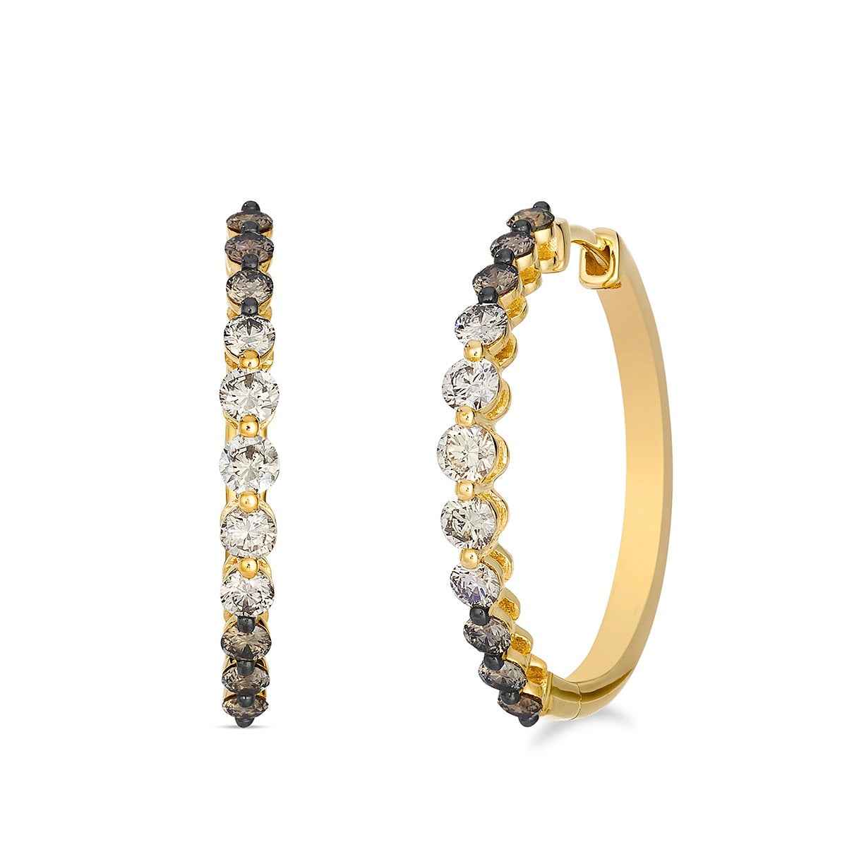 Le Vian 1-1/5 ct. tw. Chocolate Diamond Ombre Hoop Earrings in 14K Honey Gold