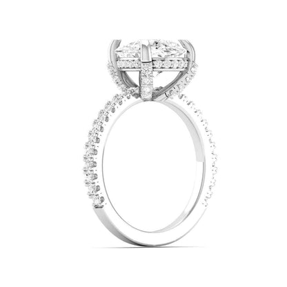 Adamante 3-1/2 ct. tw. Lab-Grown Pear Diamond Hidden Halo Engagement Ring in 14K White Gold front view