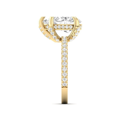Adamante 3-1/2 ct. tw. Lab-Grown Pear Diamond Hidden Halo Engagement Ring in 14K Yellow Gold side profile