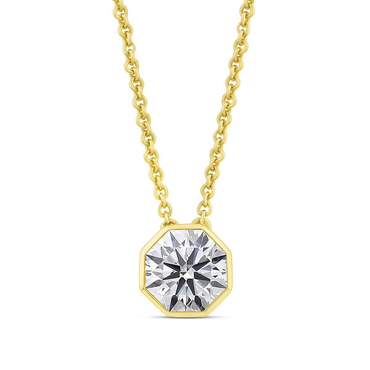 Above Love Star 1-1/7 ct. tw. Lab Grown Octagon Diamond Solitaire Pendant in 14K Yellow Gold