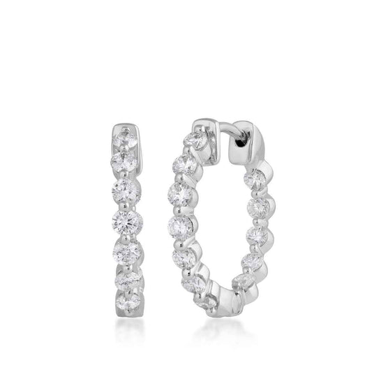 Adamante 1 ct. tw. Lab-Grown Diamond Inside Out Hoop Earrings in 10K White Gold (2)