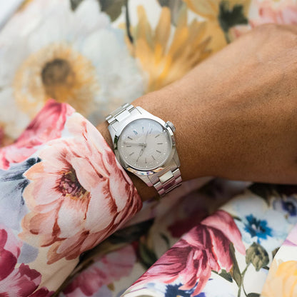 ladies' brown dial crown automatic oris watch