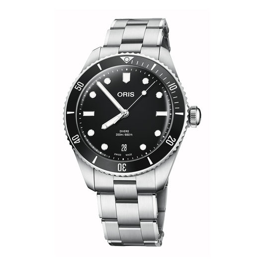 black dial oris divers automatic watch