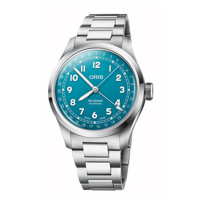 blue dial oris big crown automatic watch