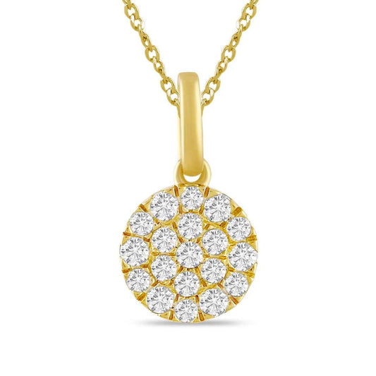 Demi Fine 1/4 ct. tw. Lab-Grown Diamond Pave Disc Pendant in Vermeil