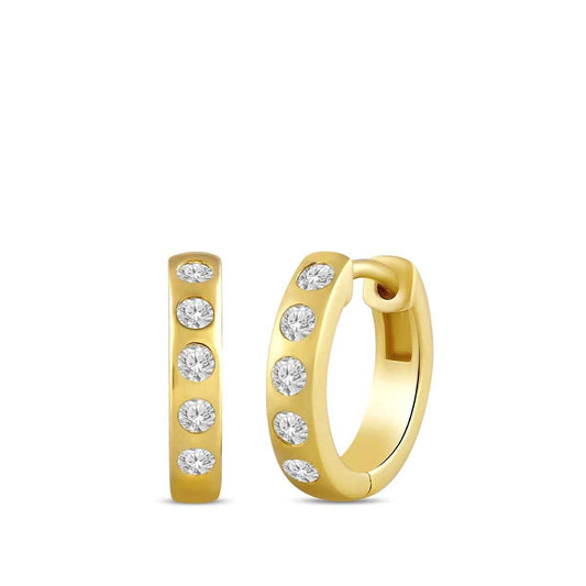 Demi Fine 1/4 ct. tw. Lab-Grown Diamond Huggie Hoop Earrings in Vermeil