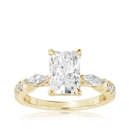 Adamante 2-1/2 ct. tw. Lab-Grown Radiant Cut Diamond Engagement Ring in 14K Yellow Gold