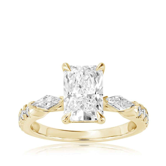 Adamante 2-1/2 ct. tw. Lab-Grown Radiant Cut Diamond Engagement Ring in 14K Yellow Gold
