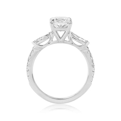 Adamante 2-1/2 ct. tw. Lab-Grown Radiant Cut Diamond Engagement Ring in 14K White Gold front view
