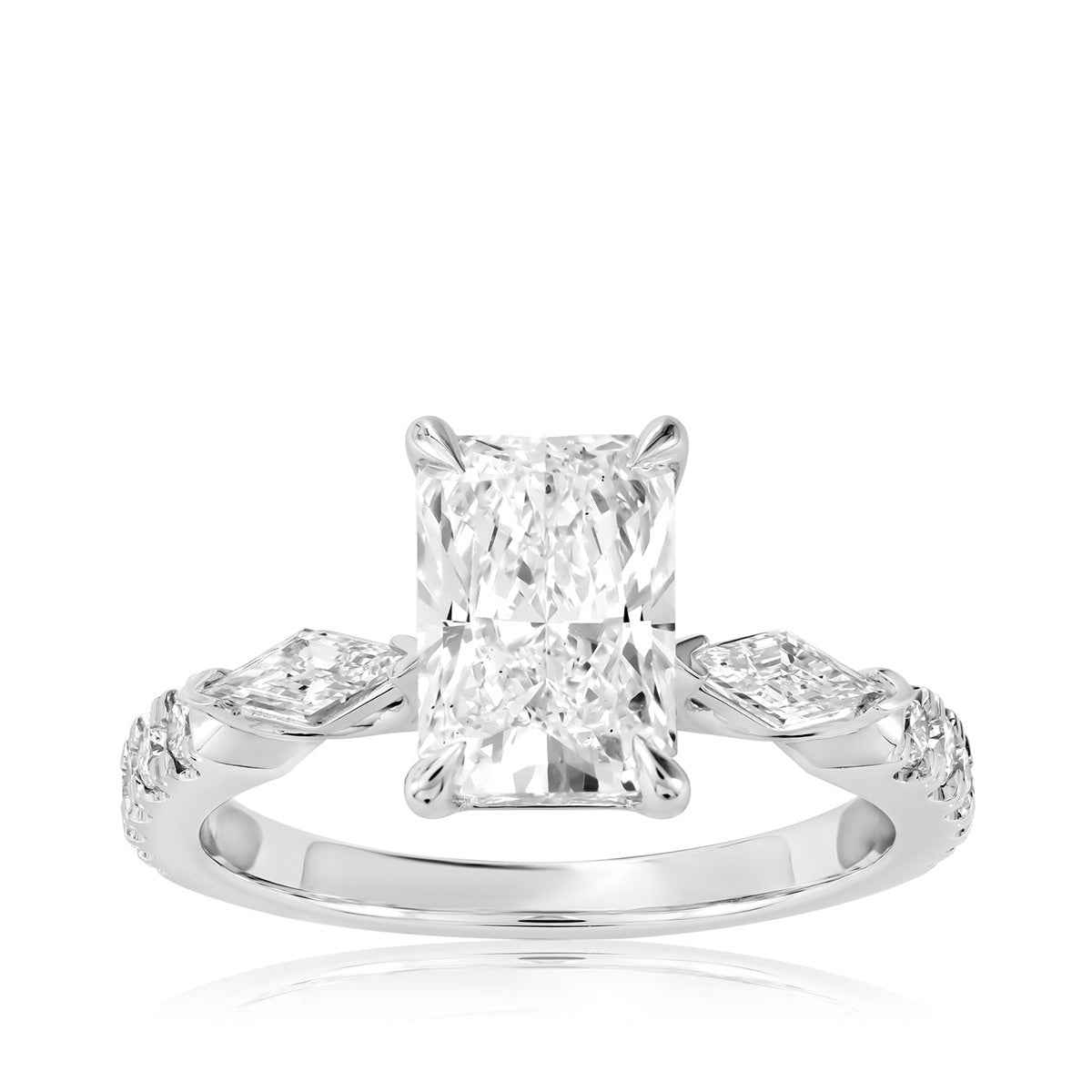 Adamante 2-1/2 ct. tw. Lab-Grown Radiant Cut Diamond Engagement Ring in 14K White Gold