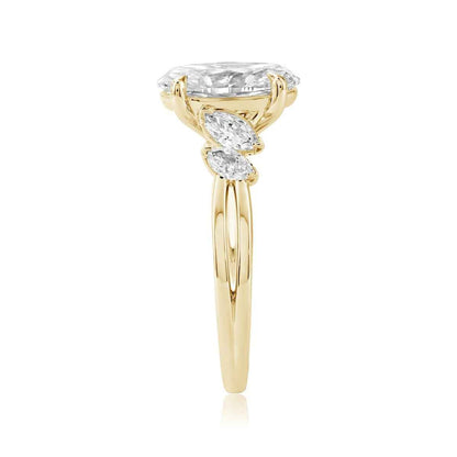Adamante 3-1/2 ct. tw. Lab-Grown Oval & Marquise Diamond Engagement Ring in 14K Yellow Gold side profile