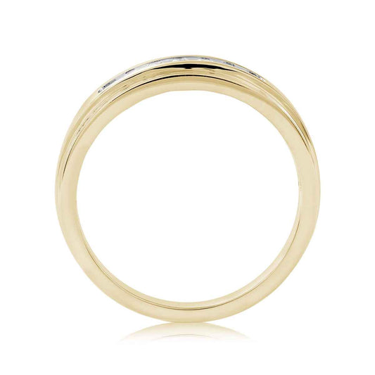 Adamante Men's 1/4 ct. tw. Lab-Grown Diamond Channel Ring in 10K Yellow Gold