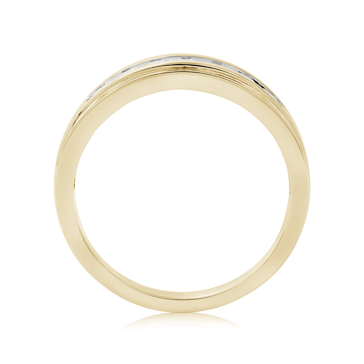 14K yellow gold Adamante men's lab-grown diamond channel ring with 1/2 ct. tw. diamonds