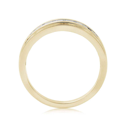 Adamante Men's 1/2 ct. tw. Lab-Grown Diamond Channel Ring in 14K Yellow Gold